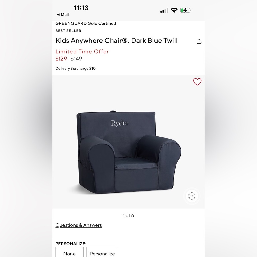 Pottery barn anywhere chair cover only
